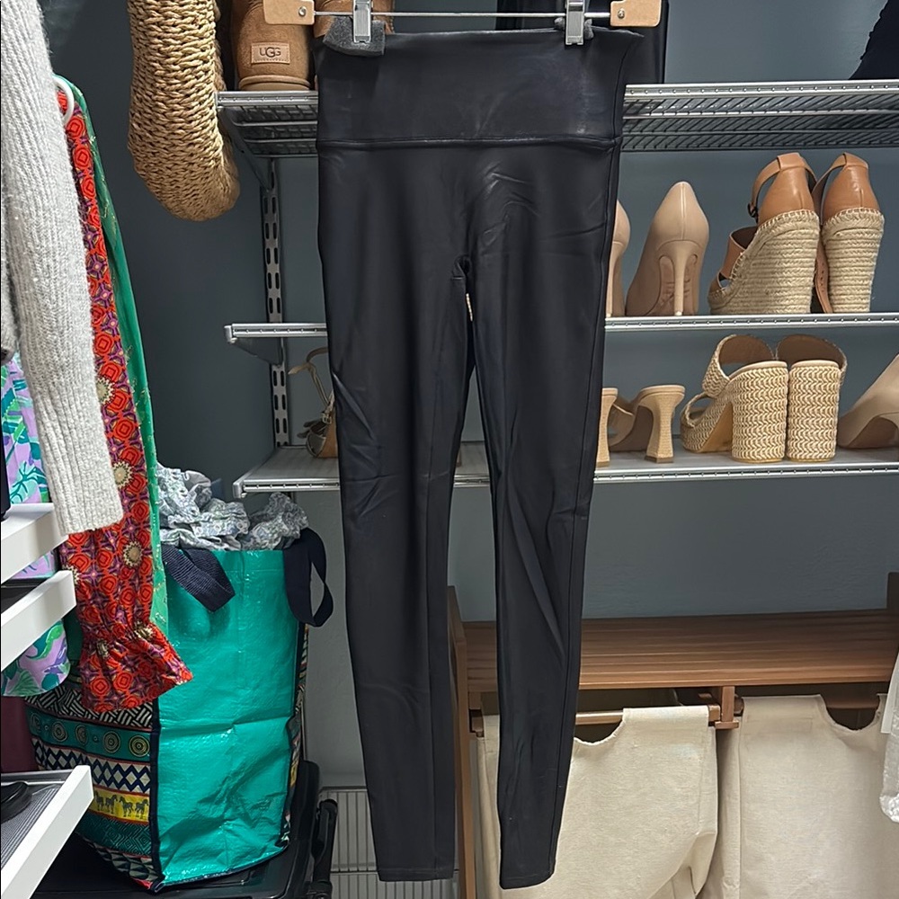 SPANX Faux Leather Black Leggings